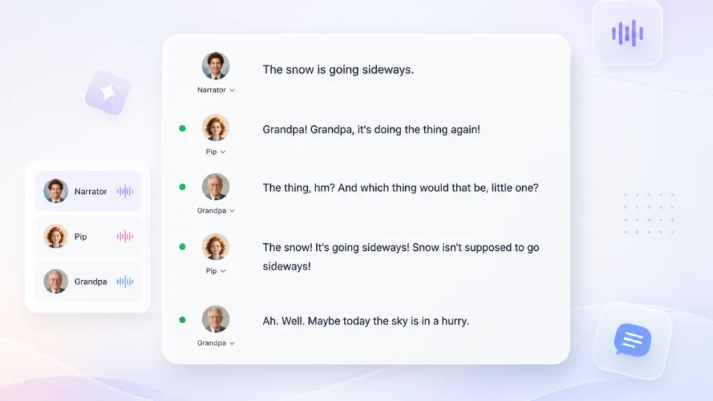 TTSFree AI feature screenshot for Multi Character Support