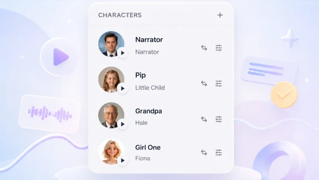 TTSFree AI feature screenshot for Script Mode for Smart Role Detection