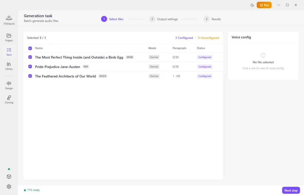 Convert text to audio in bulk